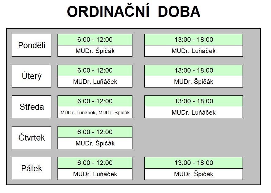Ordinační doba 2021/9